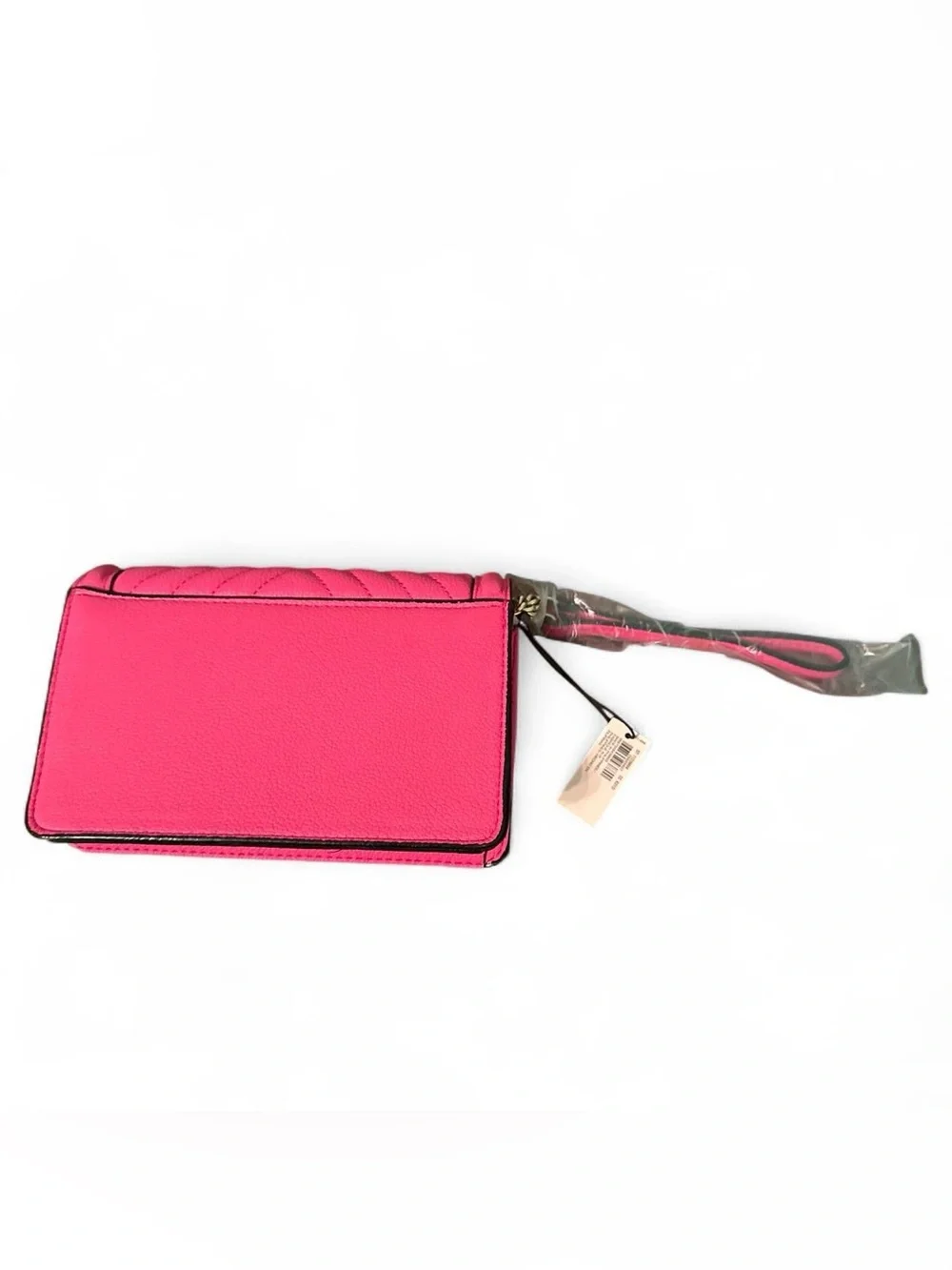 Victoria's Secret Hot Pink Quilted Chevron Wallet with Gold Accents - Picture 3 of 3